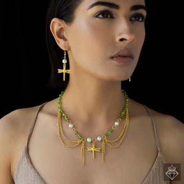 EYRA Necklace  Anti-Tarnish Dragonfly Set With Earrings
