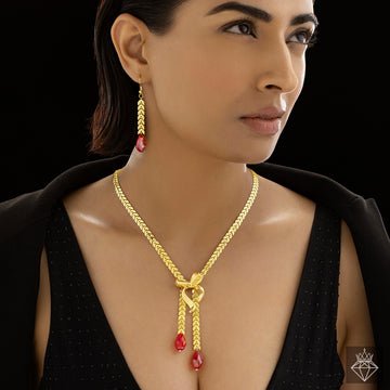 EYRA Necklace Anti-Tarnish Y Set With Earrings