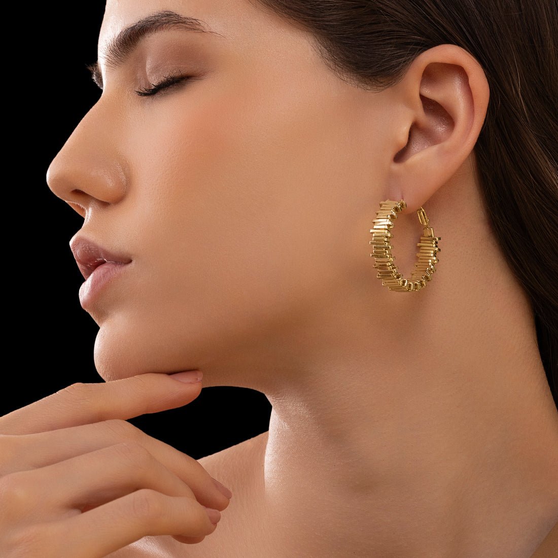 EYRA Earrings Anti-Tarnish Abstract Ziczac Hoops