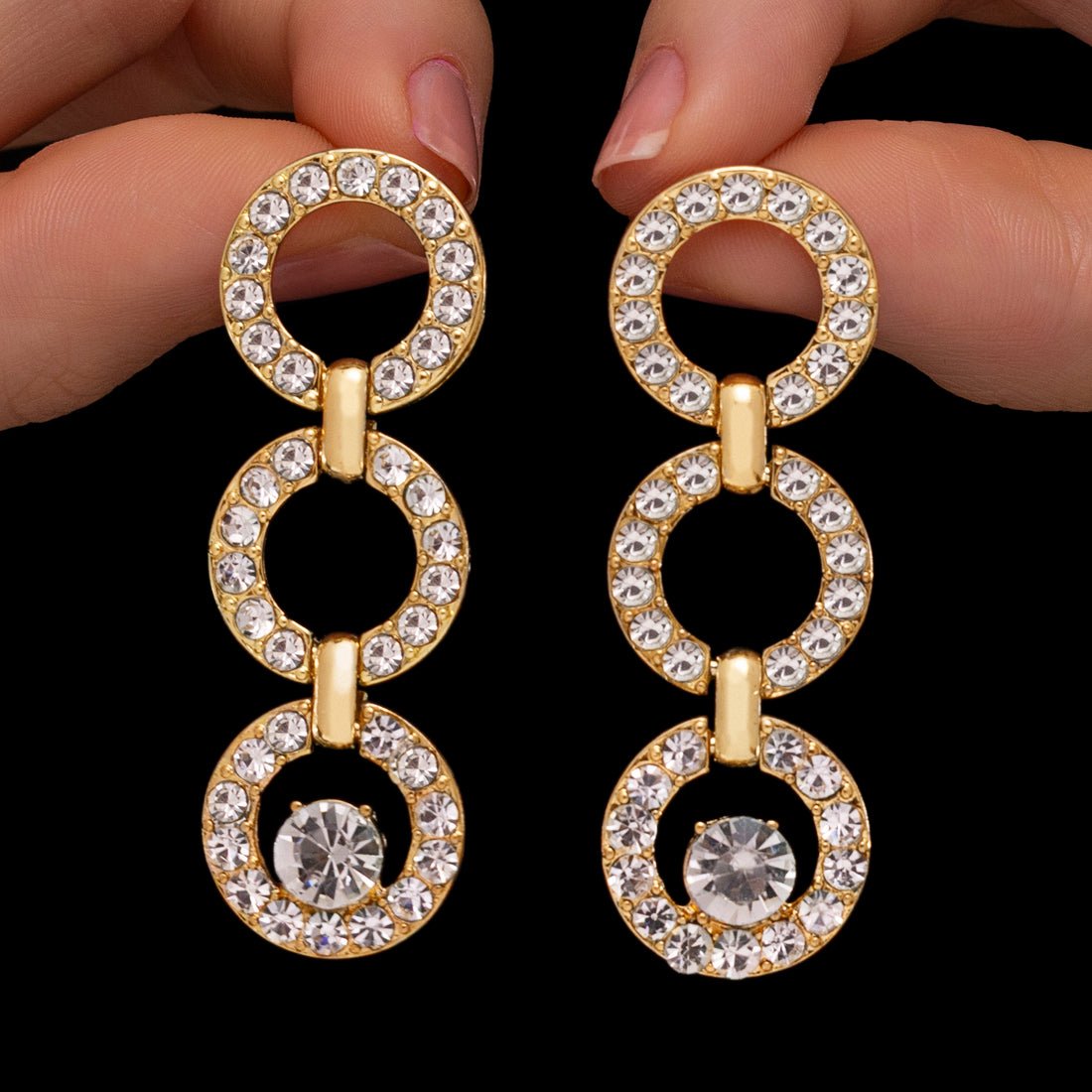 EYRA Earrings Anti-Tarnish Studded Circle Danglers