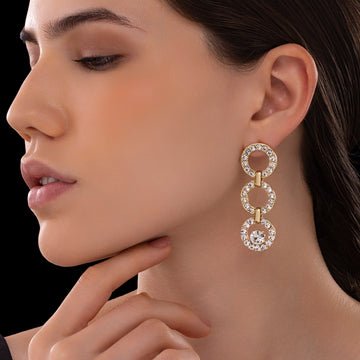 EYRA Earrings Anti-Tarnish Studded Circle Danglers