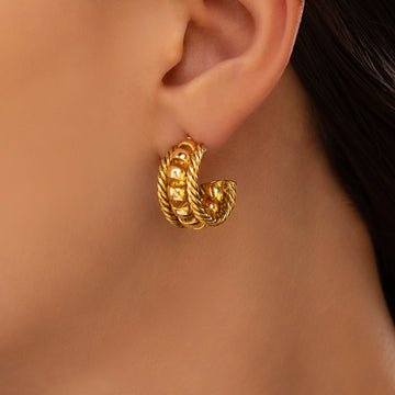 EYRA Earrings Anti-Tarnish Twisted Wire Mini Hoops