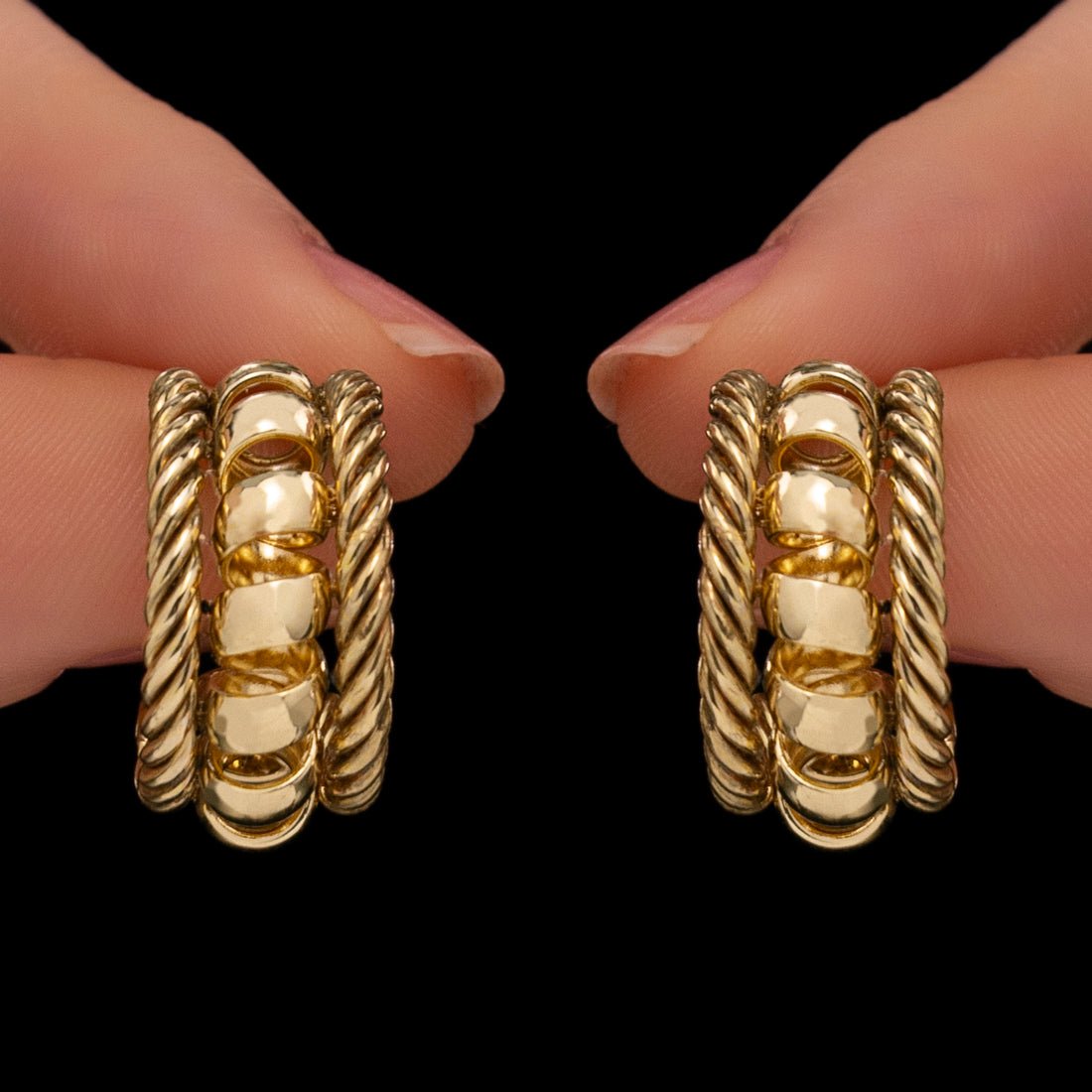 EYRA Earrings Anti-Tarnish Twisted Wire Mini Hoops