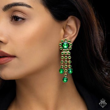 EYRA Earrings Anti-Tarnish Crystal Flower Danglers