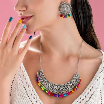 EYRA Necklace Anti-Tarnish Vintage Set With Earrings