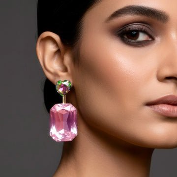 EYRA Earrings Anti-Tarnish Convertible Rainbow Heart & Crystal Studs