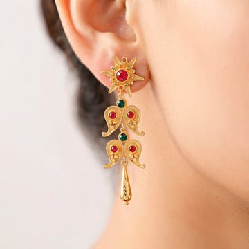 EYRA Earrings Anti-Tarnish Ethnic Paisley Danglers