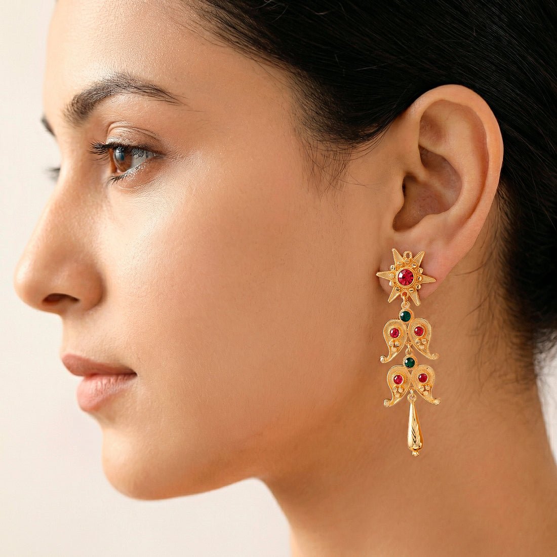 EYRA Earrings Anti-Tarnish Ethnic Paisley Danglers