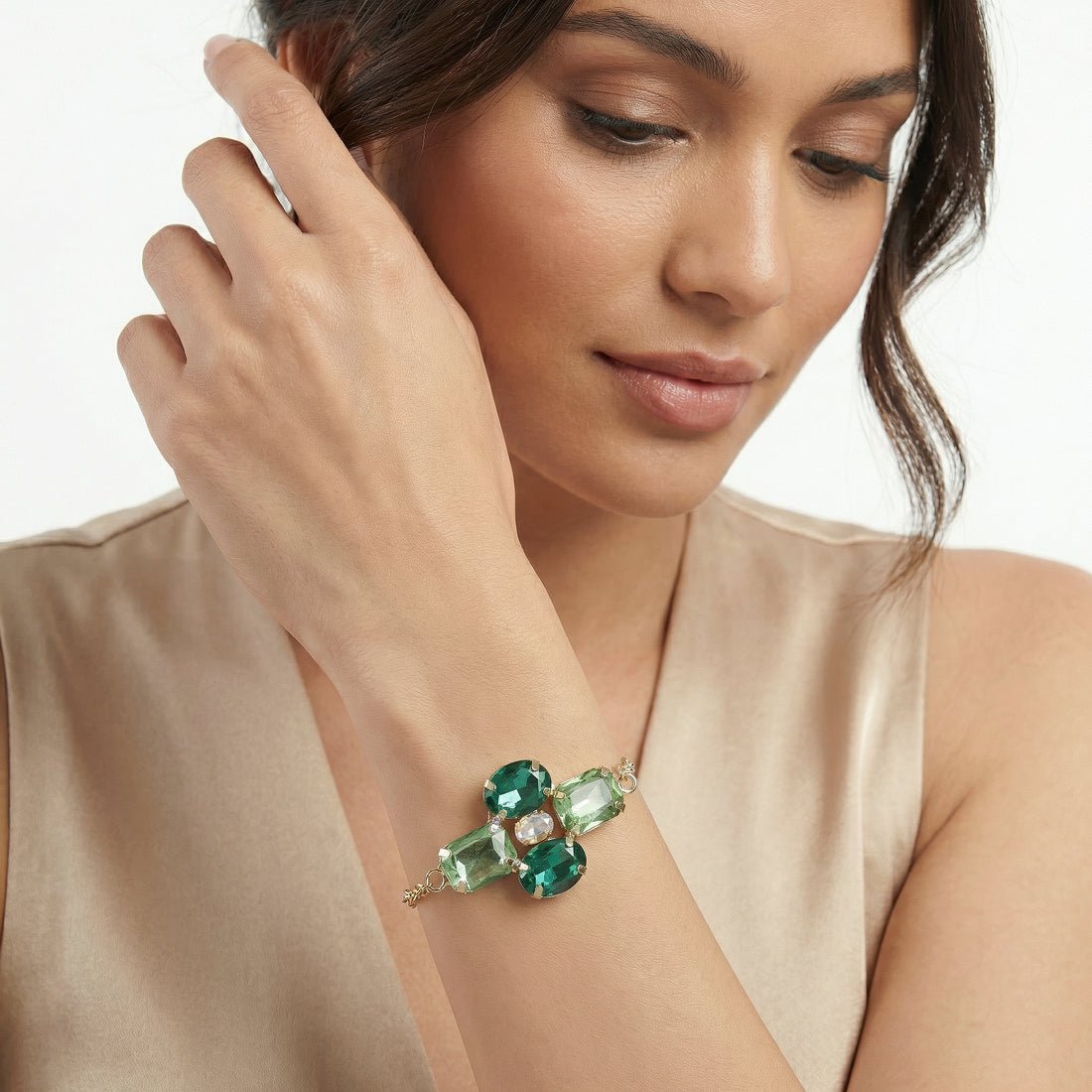 EYRA Bracelet Anti-Tarnish Geometric Crystal Chain
