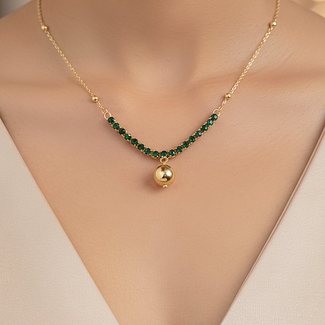 EYRA Necklace Anti-Tarnish AD Set With Earrings