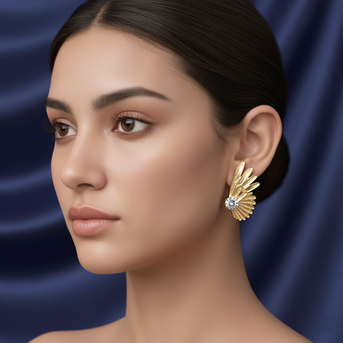 EYRA Earrings Anti-Tarnish Angel Wings Crystal Studs
