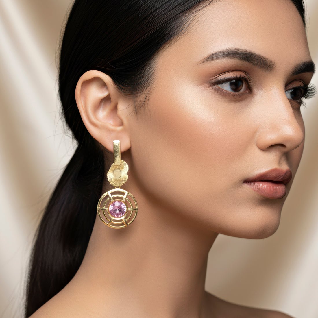 EYRA Earrings Anti-Tarnish Geometric Crystal Danglers