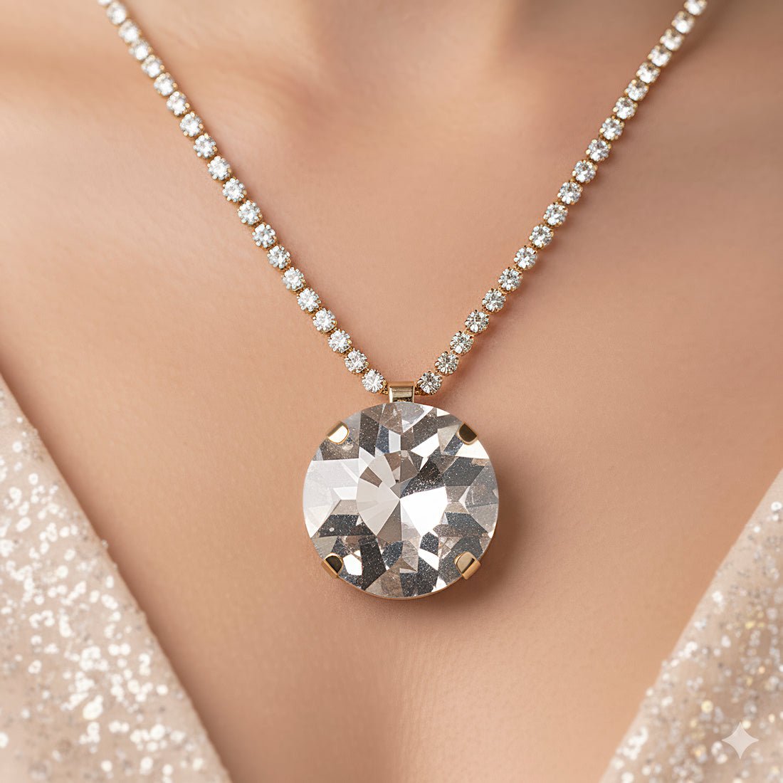 EYRA Necklace Anti-Tarnish Pendant Set with Earrings