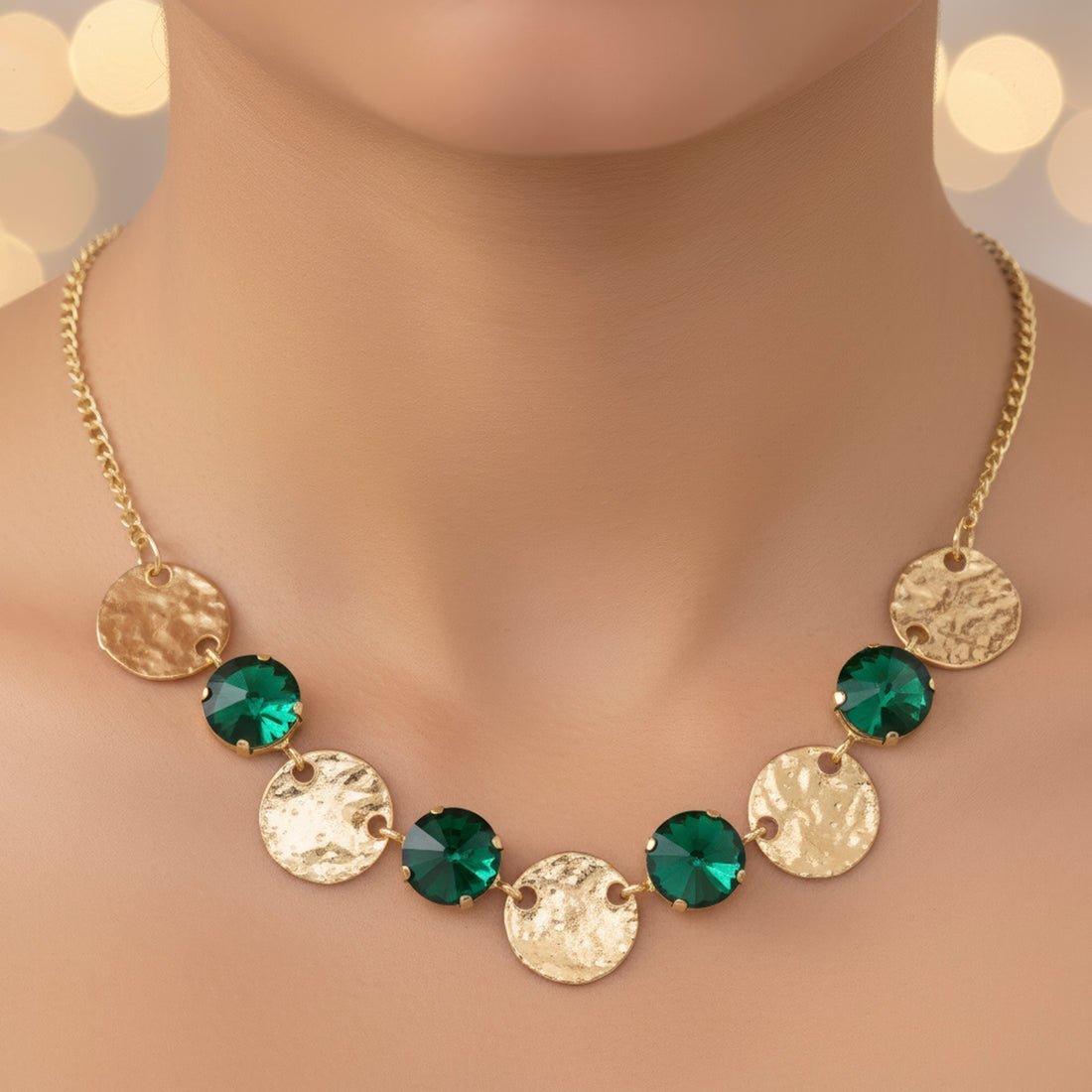 EYRA Necklace Anti-Tarnish Crystal Set With Earrings