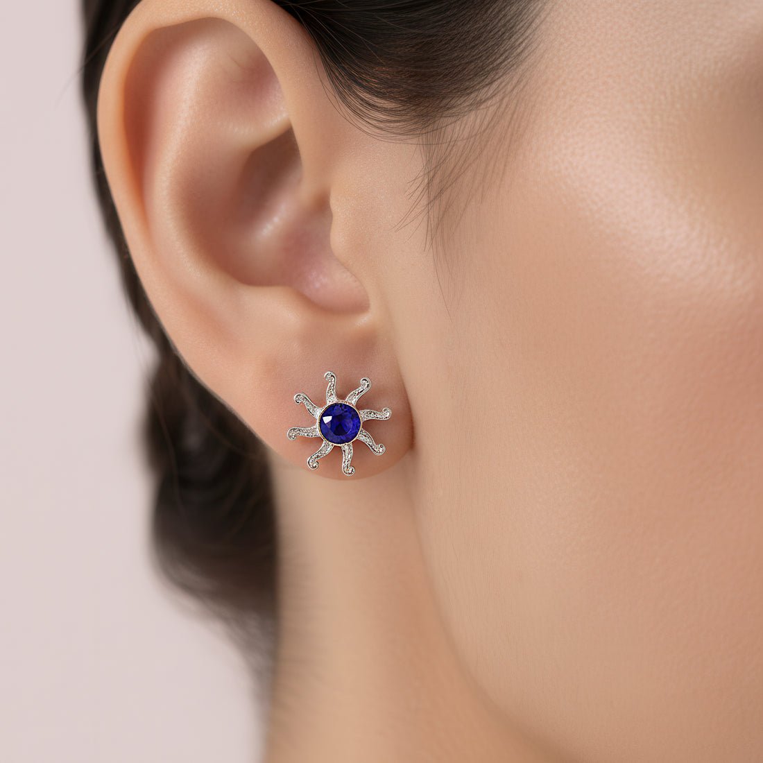 EYRA Necklace Anti-Tarnish Miniature Crystal Studded Sun Pendant