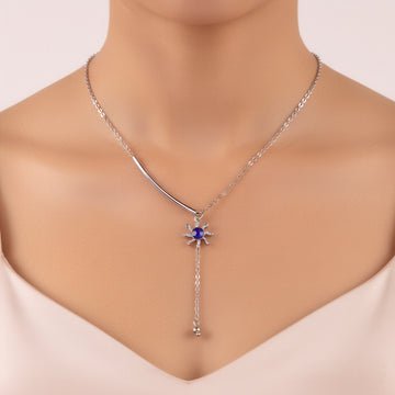 EYRA Necklace Anti-Tarnish Miniature Crystal Studded Sun Pendant