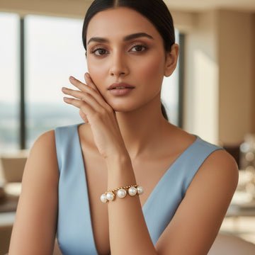 EYRA Bracelet Anti-Tarnish Studded Pearl Chain
