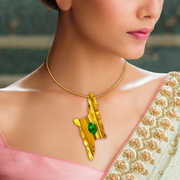 EYRA Necklace Anti-Tarnish Golden Thunderbolt Hasli