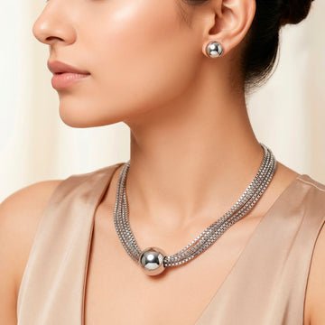 EYRA Necklace Anti-Tarnish Box Chain Set with Earrings
