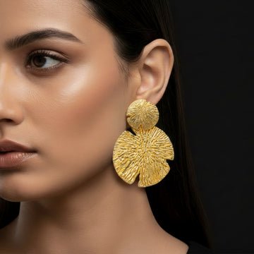 EYRA Earrings Anti-Tarnish Textured Round Danglers