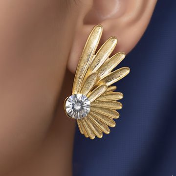EYRA Earrings Anti-Tarnish Angel Wings Crystal Studs