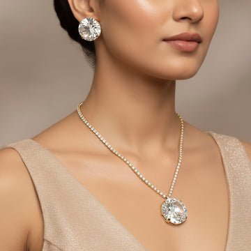 EYRA Necklace Anti-Tarnish Pendant Set with Earrings