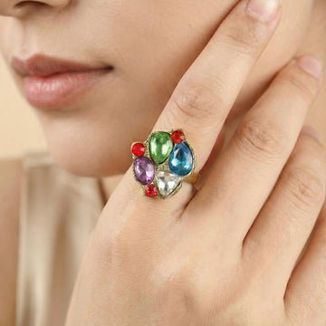 EYRA Ring Anti-Tarnish Multi-Shape And Color Crystal