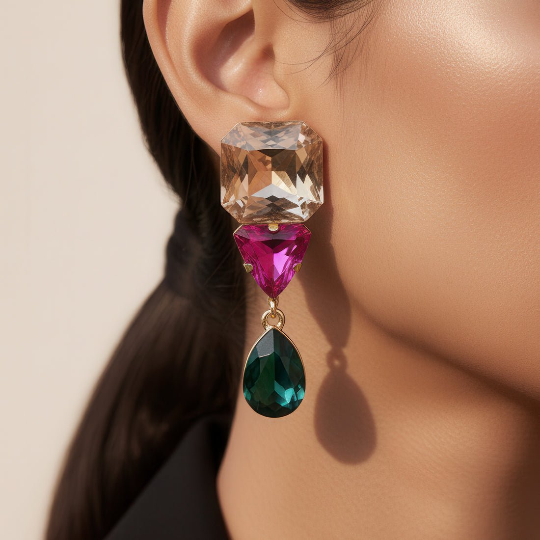 EYRA Earrings Anti-Tarnish Tri-Shape Danglers