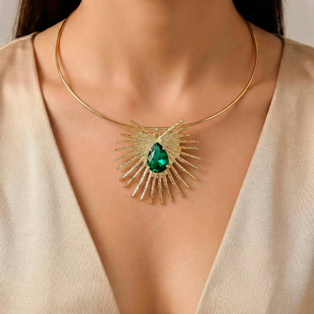 EYRA Necklace Anti-Tarnish Hedgehog Hasli Set With Earrings