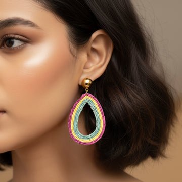 EYRA Earrings Multicoloured Premium Quality Raffia Danglers