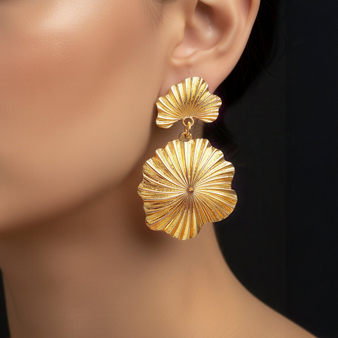 EYRA Earrings Anti-Tarnish Conch Shell Dangles with Shell Tops