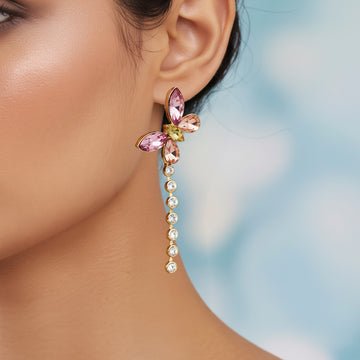 EYRA Earrings Anti-Tarnish Crystal Butterfly Danglers