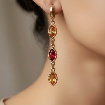 EYRA Earrings Anti-Tarnish Marquise Crystals Danglers